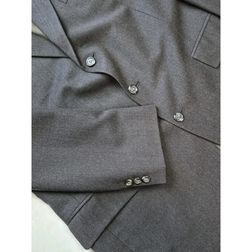 Jos A Bank Mens Wool Sports Coat 44L Gray 3 Button Blazer Corporate Collection